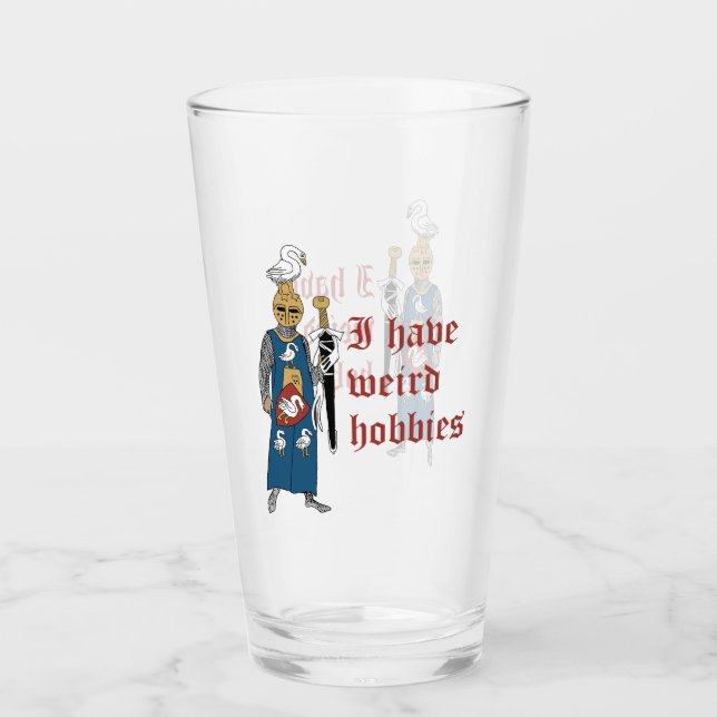 Pint Copo de Vidro "Hobbies Estranhos" Cavaleiro (Frente)