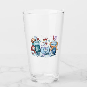 Pint Copo de Vidro Homem de Neve