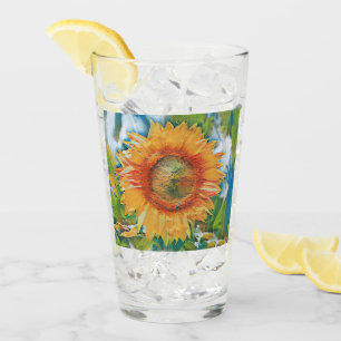 Pint Copo de vidro laranja e amarelo