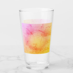 Pint Copo de Vidro Mármore Aquarela do Pôr do Sol