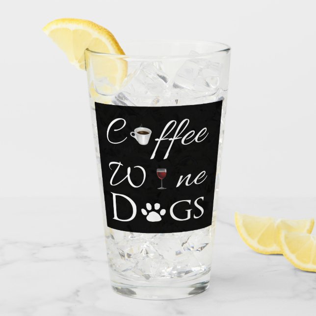 Pint Copo de vidro para cães de café (Gelo frontal)