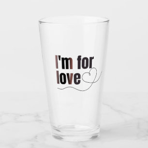 Pint Copo de vidro para o amor. Bela inscrição