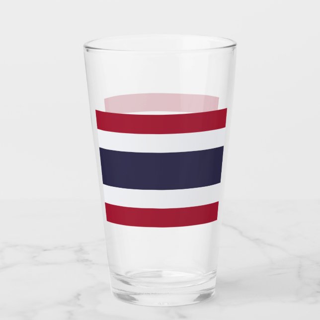 Pint Copo de vidro patriótico com a bandeira da Tailând (Frente)