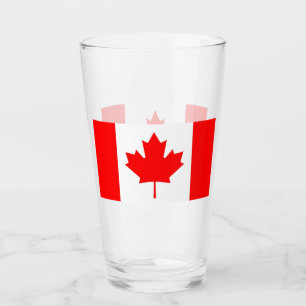 Pint Copo de vidro patriótico com a bandeira de Canad
