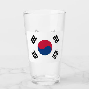 Pint Copo de vidro patriótico com a bandeira de Coreia