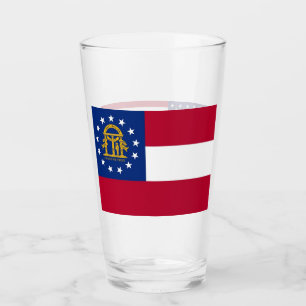 Pint Copo de vidro patriótico com a bandeira de Geórg