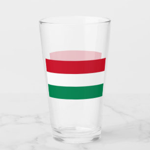 Pint Copo de vidro patriótico com a bandeira de Hungri