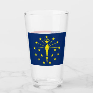 Pint Copo de vidro patriótico com a bandeira de Indian