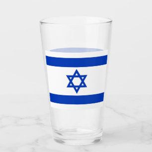Pint Copo de vidro patriótico com a bandeira de Israel