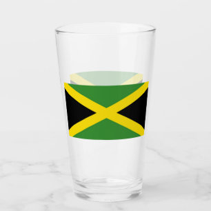 Pint Copo de vidro patriótico com a bandeira de Jamaic