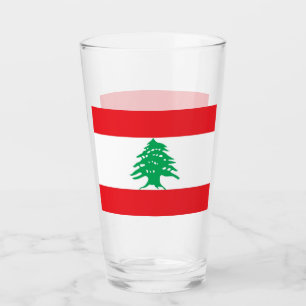 Pint Copo de vidro patriótico com a bandeira de Líban