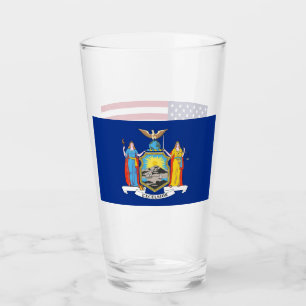 Pint Copo de vidro patriótico com a bandeira de New