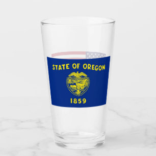 Pint Copo de vidro patriótico com a bandeira de Oregon