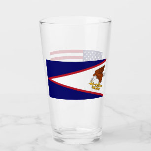 Pint Copo de vidro patriótico com a bandeira de Samoa