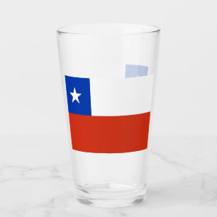 Pint Copo de vidro patriótico com a bandeira do Chile