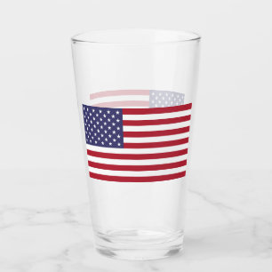 Pint Copo de vidro patriótico com a bandeira dos EUA