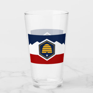 Pint Copo de vidro patriótico com a nova bandeira de Ut