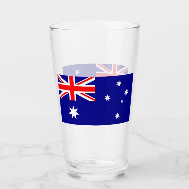 Pint Copo de vidro Patriótico com bandeira da Austrália (Frente)