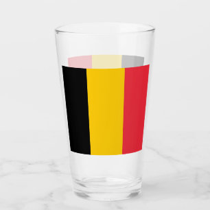 Pint Copo de vidro Patriótico com bandeira da Bélgica