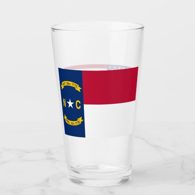 Pint Copo de vidro Patriótico com bandeira da Carolina  (Frente)