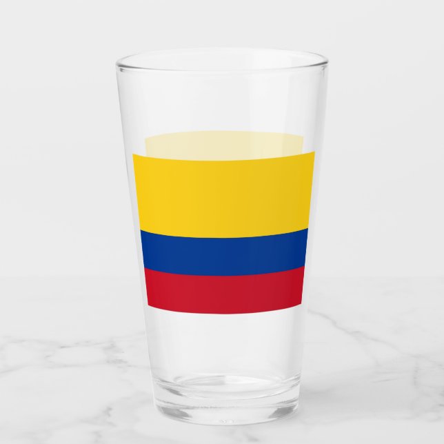 Pint Copo de vidro Patriótico com bandeira da Colômbia (Frente)