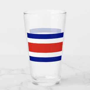 Pint Copo de vidro Patriótico com bandeira da Costa Ric