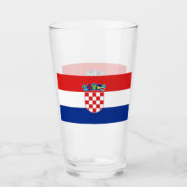 Pint Copo de vidro Patriótico com bandeira da Croácia