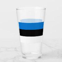 Copo de vidro Patriótico com bandeira da Estônia