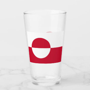 Pint Copo de vidro Patriótico com bandeira da Gronelând