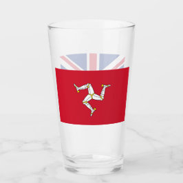 Pint Copo de vidro Patriótico com bandeira da Ilha de M
