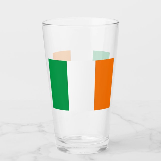 Pint Copo de vidro Patriótico com bandeira da Irlanda (Frente)