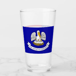 Pint Copo de vidro Patriótico com bandeira da Louisiana