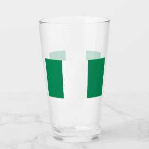 Pint Copo de vidro Patriótico com bandeira da Nigéria