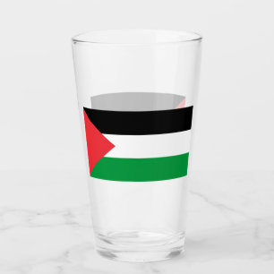 Pint Copo de vidro Patriótico com bandeira da Palestina