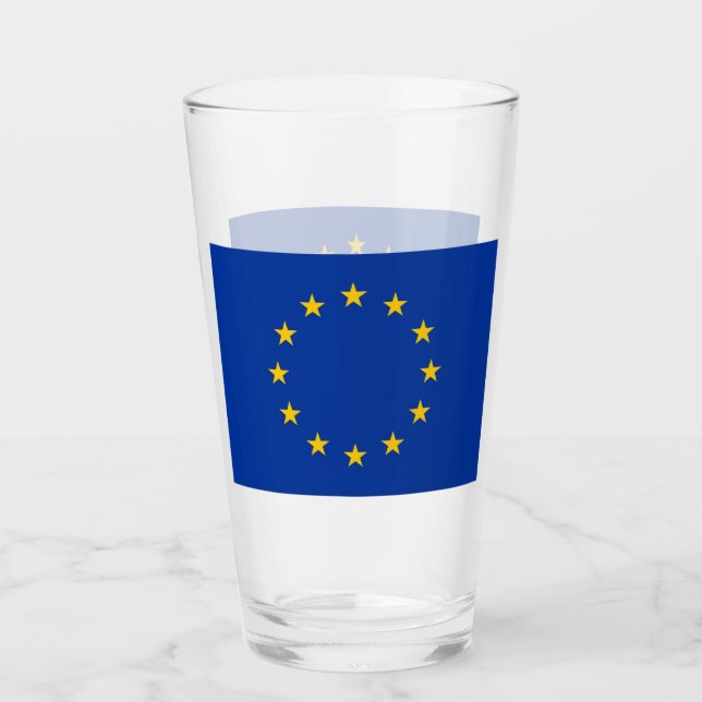 Pint Copo de vidro Patriótico com bandeira da União Eur (Frente)