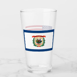 Pint Copo de vidro Patriótico com bandeira da Virgínia