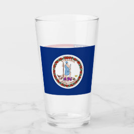 Pint Copo de vidro Patriótico com bandeira da Virgínia