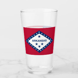 Pint Copo de vidro Patriótico com bandeira de Arkansas,