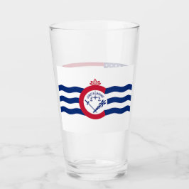 Pint Copo de vidro Patriótico com bandeira de Cincinnat