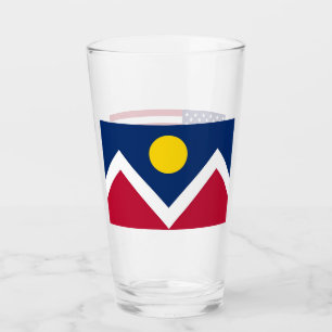Pint Copo de vidro Patriótico com bandeira de Denver, 
