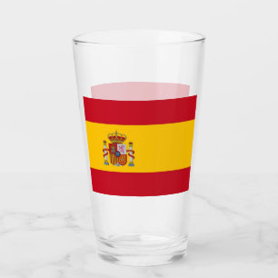 Pint Copo de vidro Patriótico com bandeira de Espanha