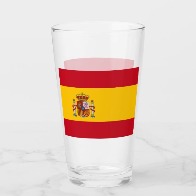 Pint Copo de vidro Patriótico com bandeira de Espanha (Frente)