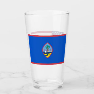 Pint Copo de vidro Patriótico com bandeira de Guam