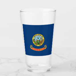 Pint Copo de vidro Patriótico com bandeira de Idaho