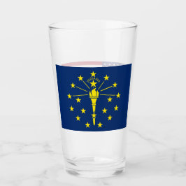 Pint Copo de vidro Patriótico com bandeira de Indiana