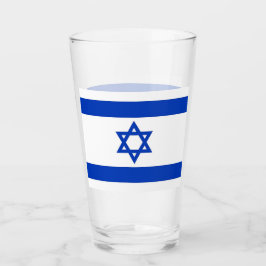 Pint Copo de vidro Patriótico com bandeira de Israel