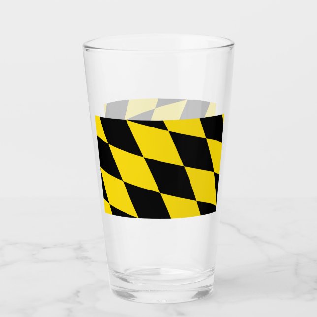 Pint Copo de vidro Patriótico com bandeira de Munique (Frente)