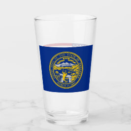 Pint Copo de vidro Patriótico com bandeira de Nebraska