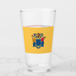 Pint Copo de vidro Patriótico com bandeira de Nova Jers