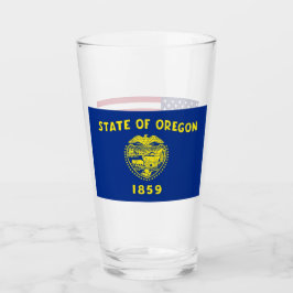 Pint Copo de vidro Patriótico com bandeira de Oregon